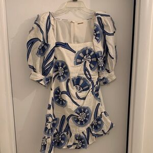 Elegant Blue and White Women's Dress